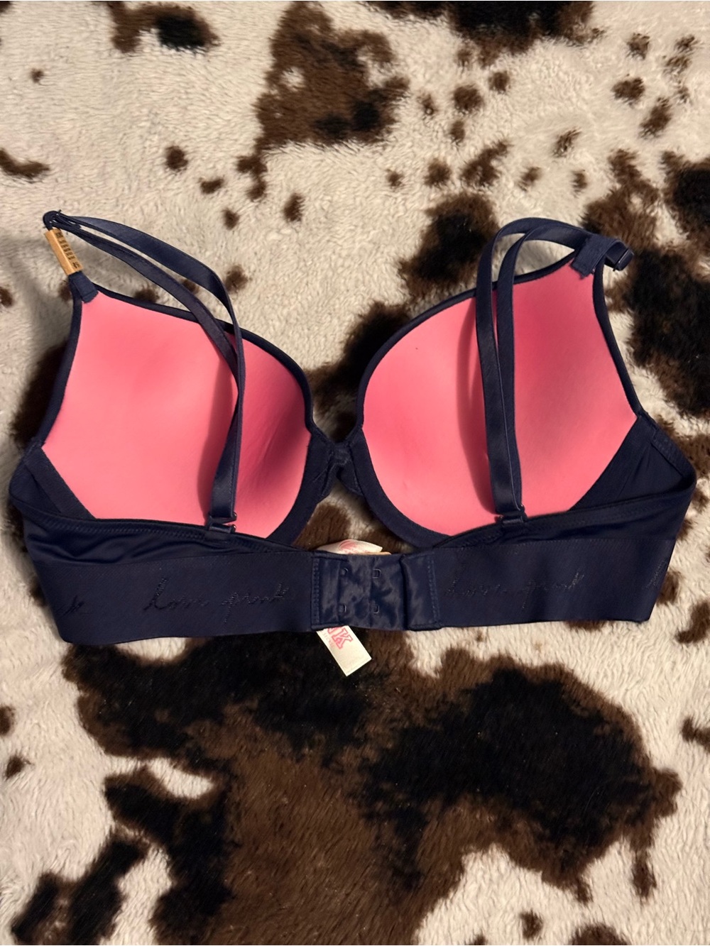 PINK Victoria's Secret Smooth Navy Molded T-Shirt Bra - Picture 2 of 5